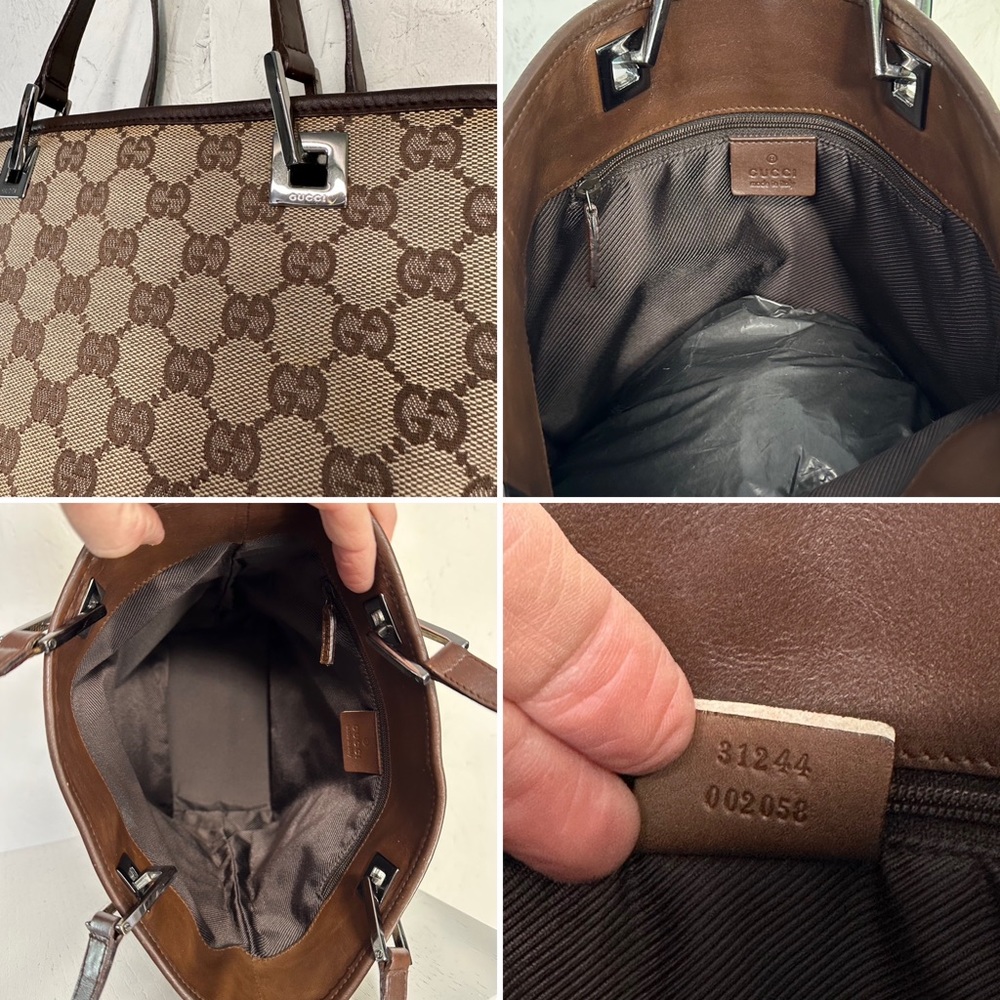 Gucci monogram signature print bucket tote in EXC COND *guaranteed auth* h148 - Picture 6 of 11